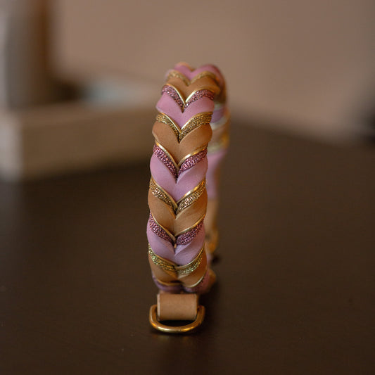 Halvstryp Beige & Ljusrosa - 36cm