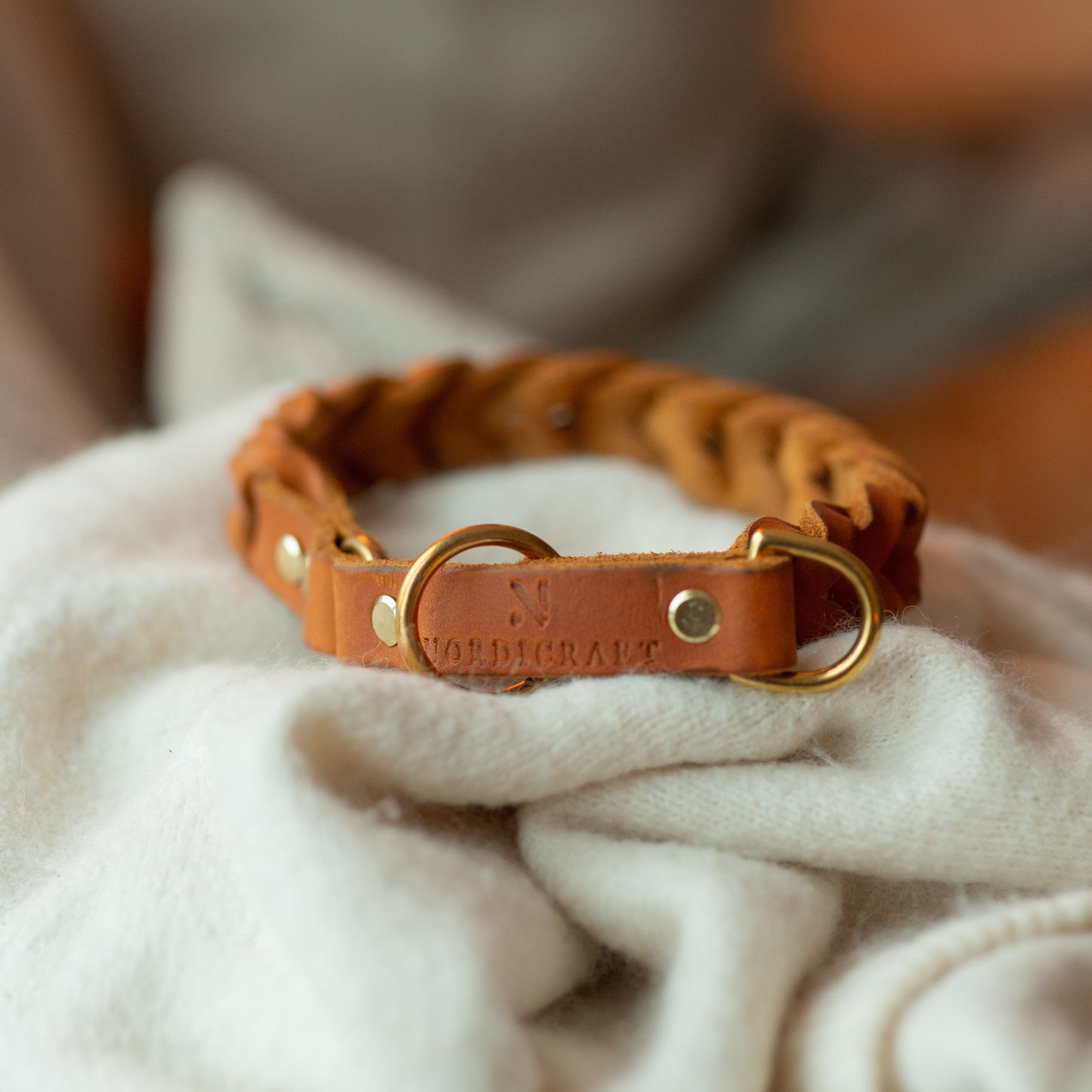 Halvstryp - Cognac & Mässing 34,5 + 8cm