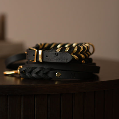 Enfärgat Fast halsband Svart