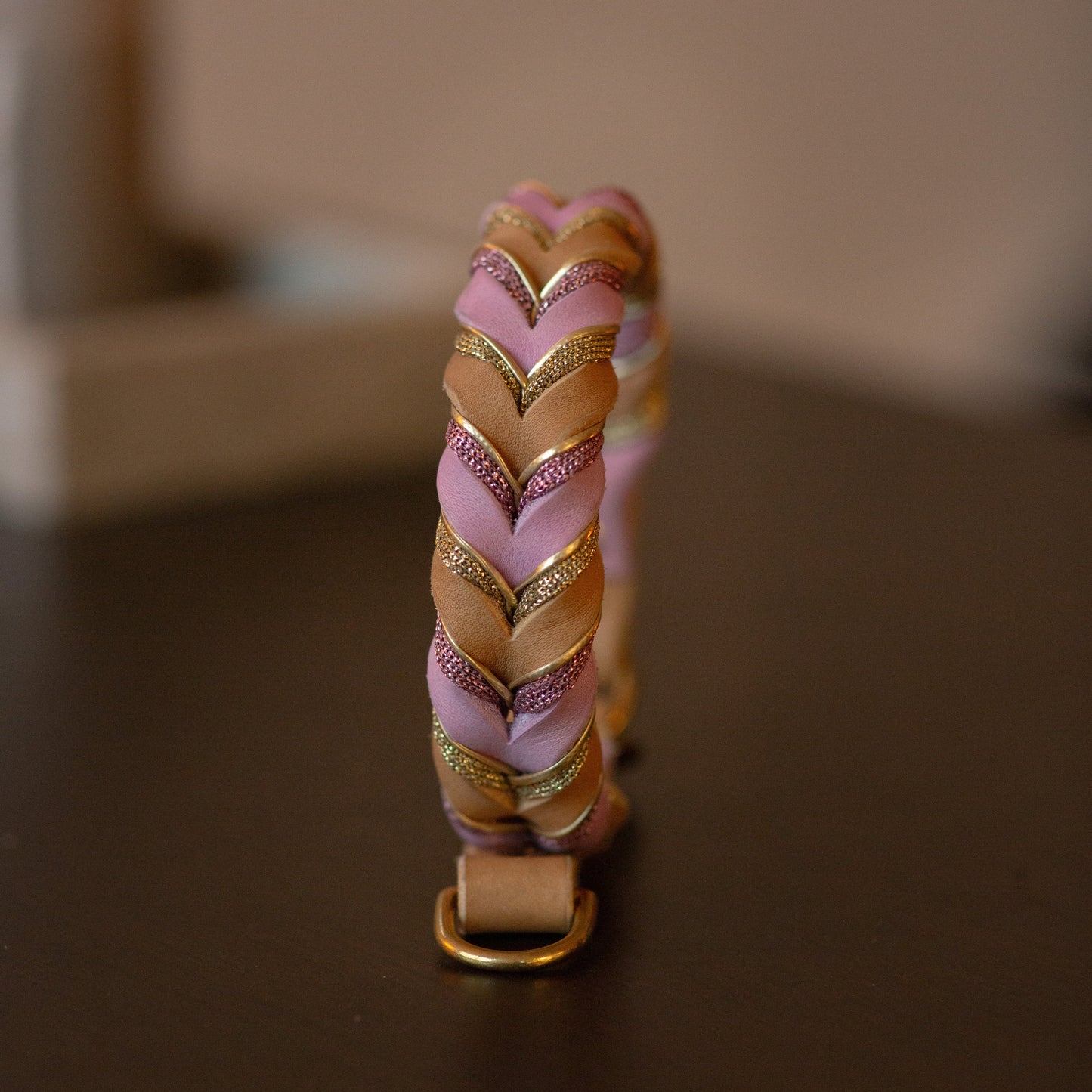 Halvstryp Beige & Ljusrosa - 36cm