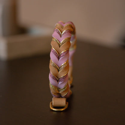 Halvstryp Beige & Ljusrosa - 36cm