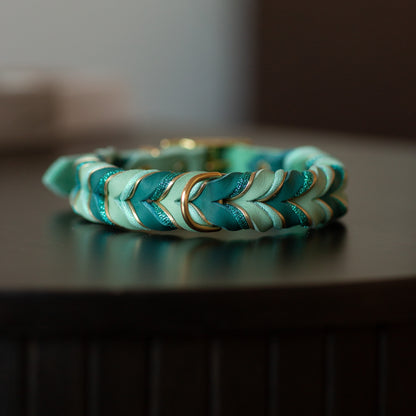 Fast halsband - Mint & Petrol (37+8 cm)
