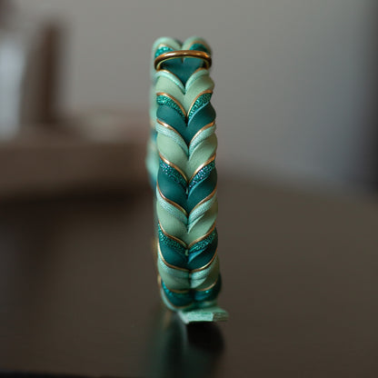 Fast halsband - Mint & Petrol (37+8 cm)