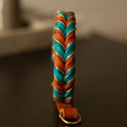 Halvstryp - Whisky & Turkos (38+8 cm)
